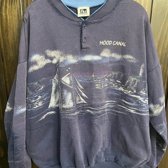 Art Unlimited Sportswear Tops - Vintage Crewneck-Hood Canal Graphic Sweatshirt